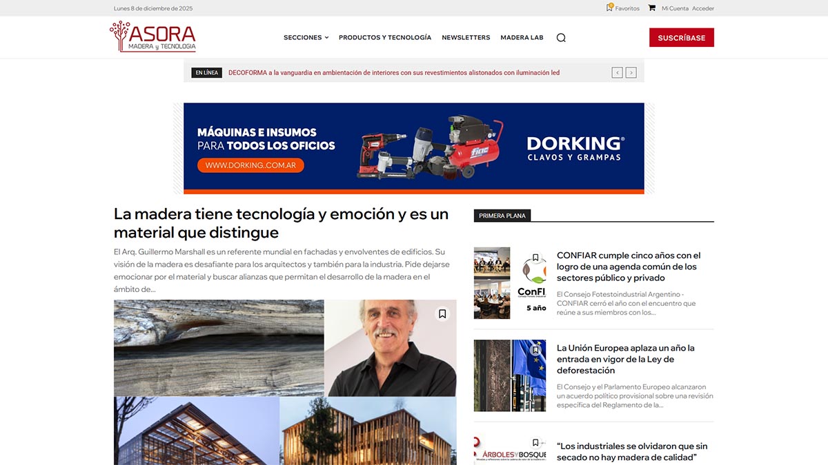 Desarrollo de Sitio Web de ASORA Madera y Tecnología